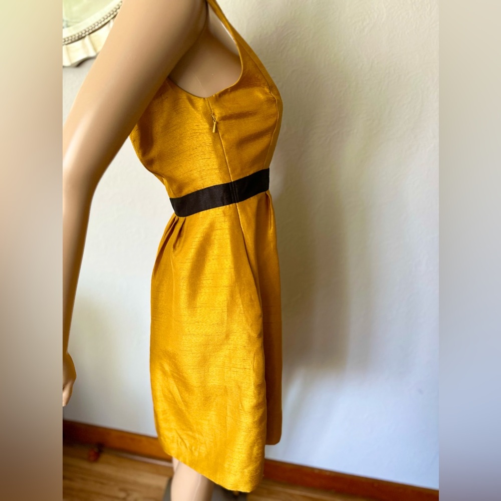 NWT The Limited Mustard-Orange/Gold Sleeveless Aline Dress size 2 - Picture 3 of 13